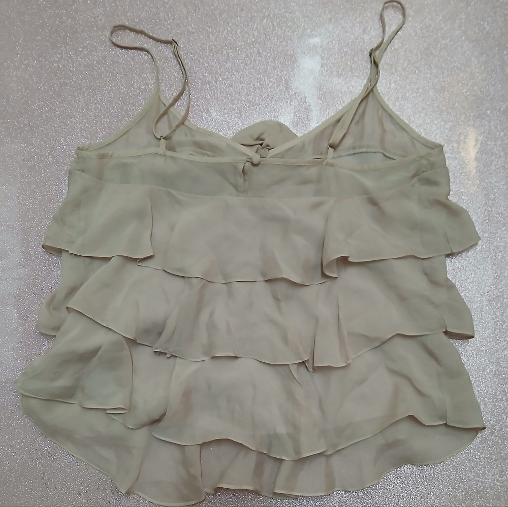 Rebecca Taylor Dusty Pink Tiered Ruffle Top Size 10 - Picture 4 of 4